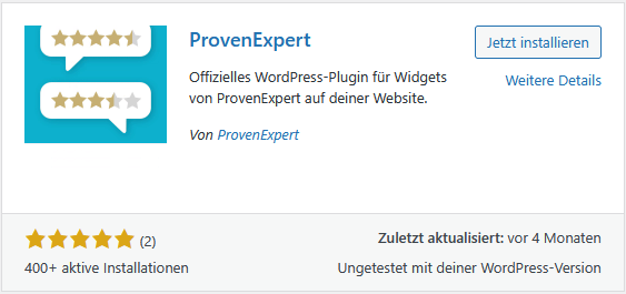 Installation von „ProvenExpert“